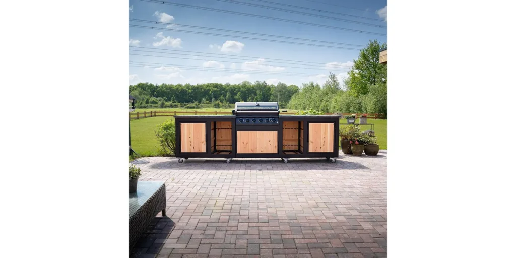 TitanCrafts „The GrillMaster – Grande“ Außenküche – wetterfeste Luxuslösung mit Granit-Arbeitsplatte