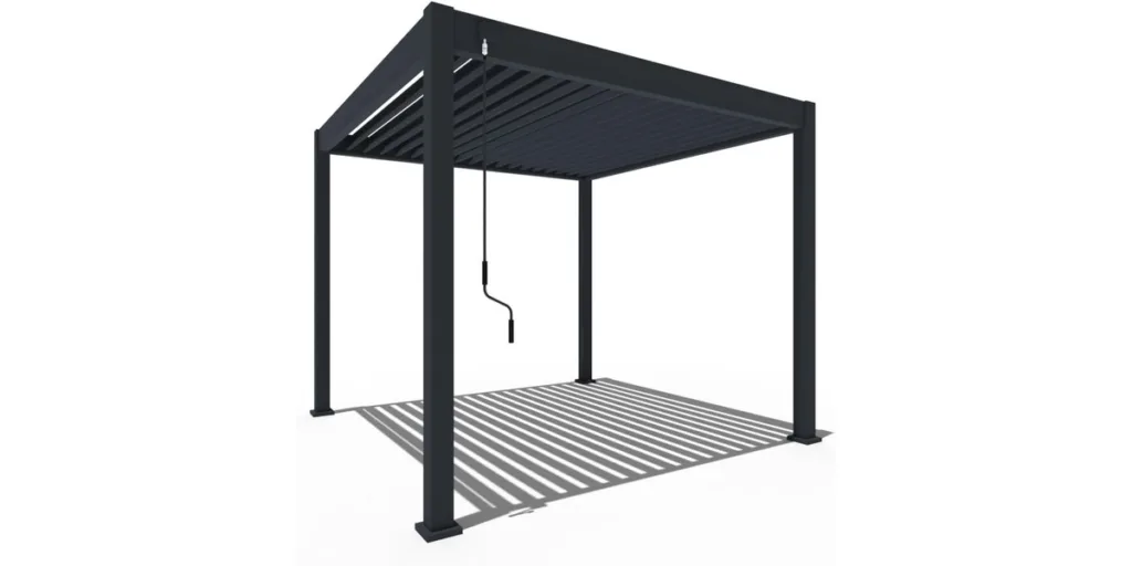 Pavillon/Pergola 3×3 m – Voll-Aluminium mit Hardtop, kompakt & wetterfest