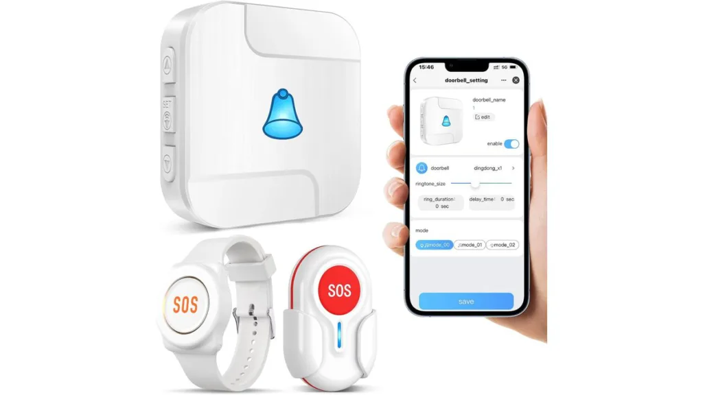 Daytech Smart-Notrufsystem – WiFi-Empfänger, Tuya-App, Notrufarmband & Ruftaste