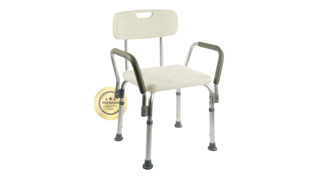 OrtoPrime Duschstuhl mit Rückenlehne und Armlehnen