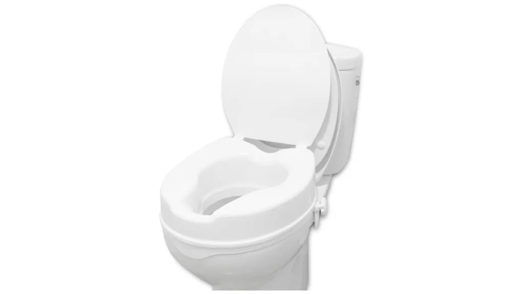 die PEPE Mobility Toilettensitzerhöhung in weiß auf einer Toilette installiert