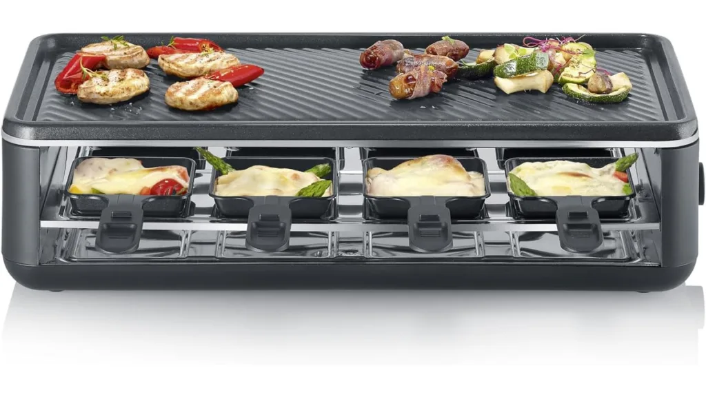 der Severin Raclette-Grill für 8 Personen in der Vorderansicht