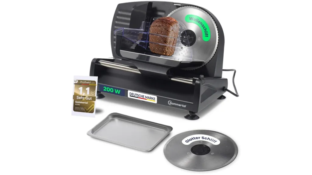 die elektrische Brotschneidemaschine von Sommertal in schwarz