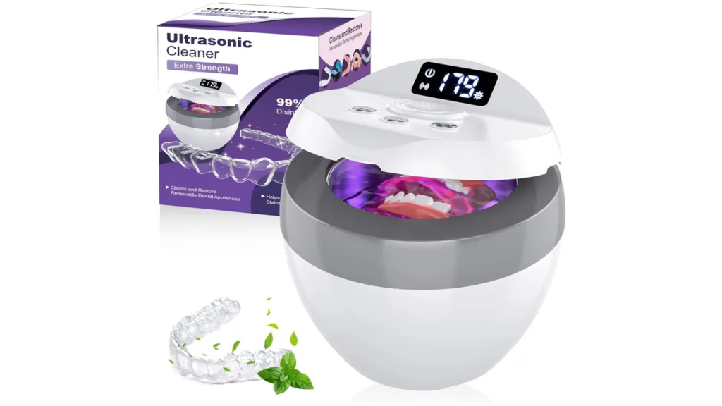 der Stim-U-Dent Ultraschall-Prothesenreiniger mit Digitalanzeige