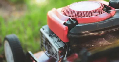 Benzin-Vertikutierer erklärt – Leistung und Unterschiede der Motor eines Benzin-Vertikutierers in der Nahaufnahme