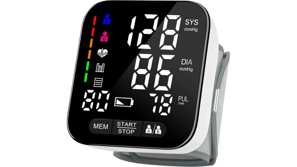 das schwarze Axets Handgelenk Blutdruckmessgerät