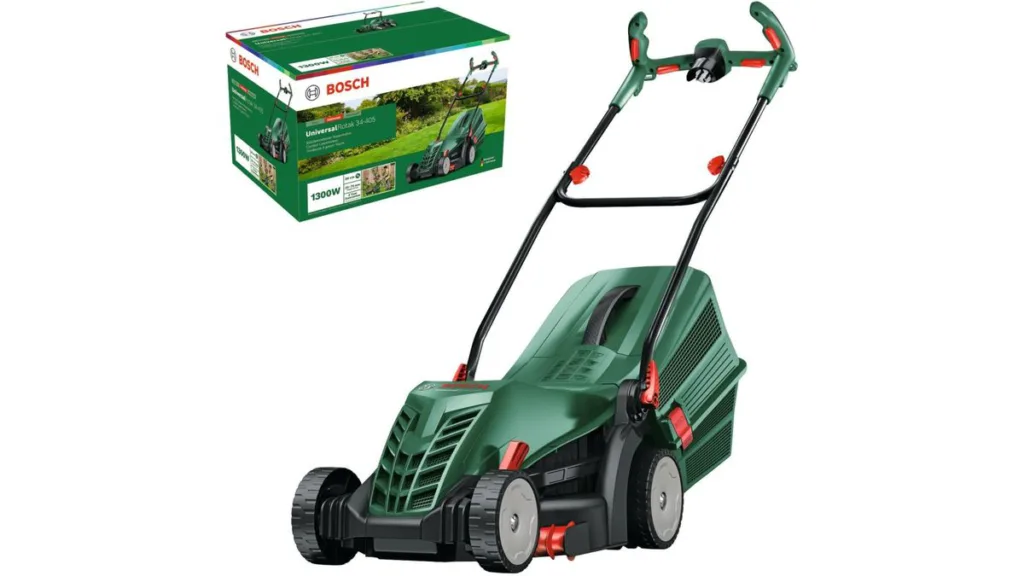 der Bosch UniversalRotak mit 34 cm Schnittbreite und 1300 Watt