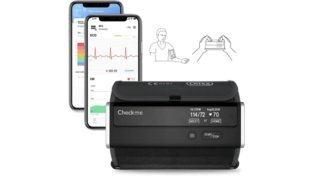das BP2 Connect Blutdruckmessgerät mit integrierter EKG-Funktion und App von Checkme