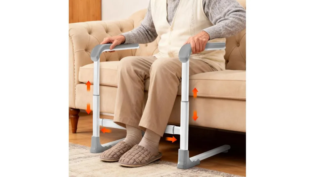 die Eirolace Aufstehhilfe vom Sofa in Weiß/Grau