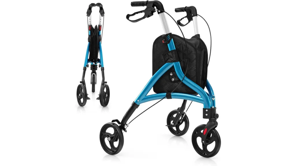 der HOMASIS Rollator mit 3 Rädern in Blau