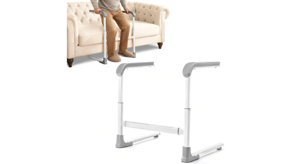 die HOYIYOBI Aufstehhilf, mit 3-fach Höhenverstellung und 2-fach Breitenverstellung und einer Tragkraft von 150 kg