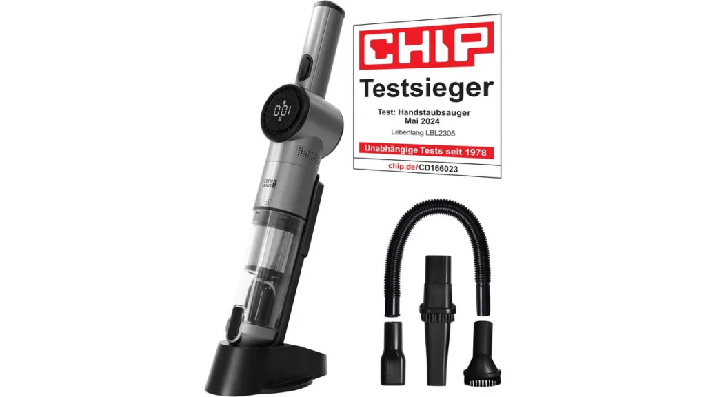 der Lebenlang Handstaubsauger in Silber und Schwarz