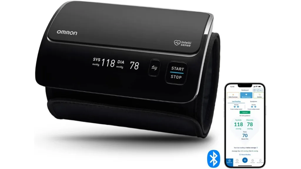 das OMRON EVOLV – Oberarmgerät ohne Schlauch in Schwarz