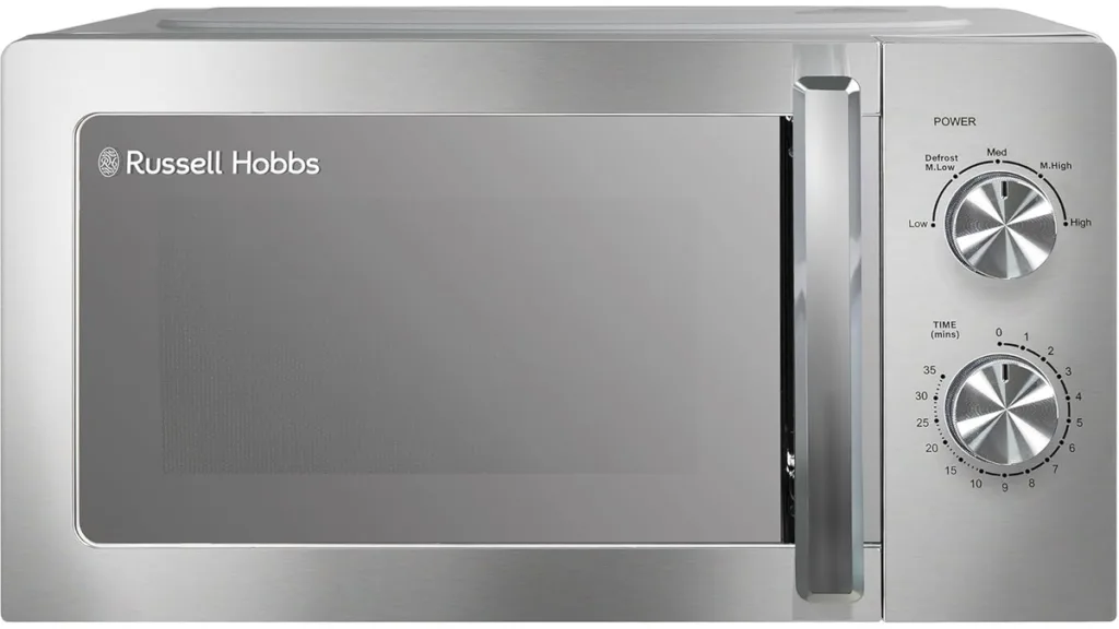 die Russell Hobbs RHMM Solo-Mikrowelle in Silber