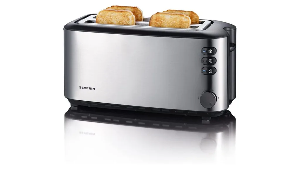 der Severin 4 Scheiben Toaster in Edelstahloptik