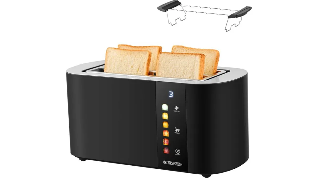 der Automatik 4-Scheiben-Langschlitztoaster von Steinborg in Schwarz