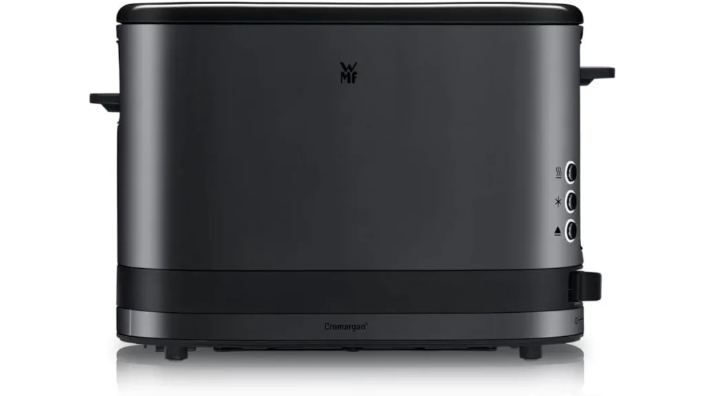 der WMF Küchenminis  1-Scheiben-Langschlitztoaster in einem matten Schwarz
