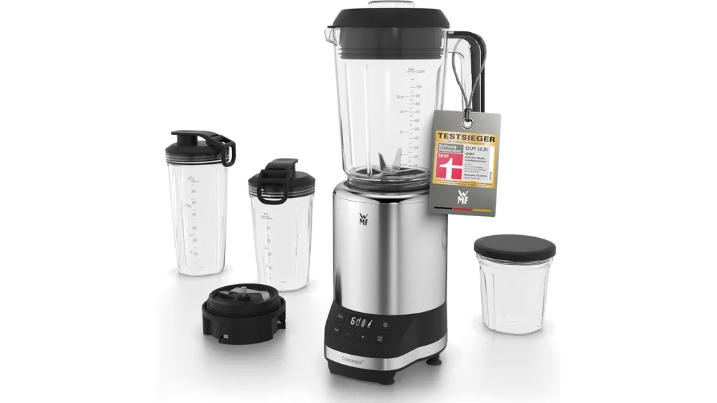 der WMF Kult Pro klassische Glas-System-Standmixer in Schwarz/Silber