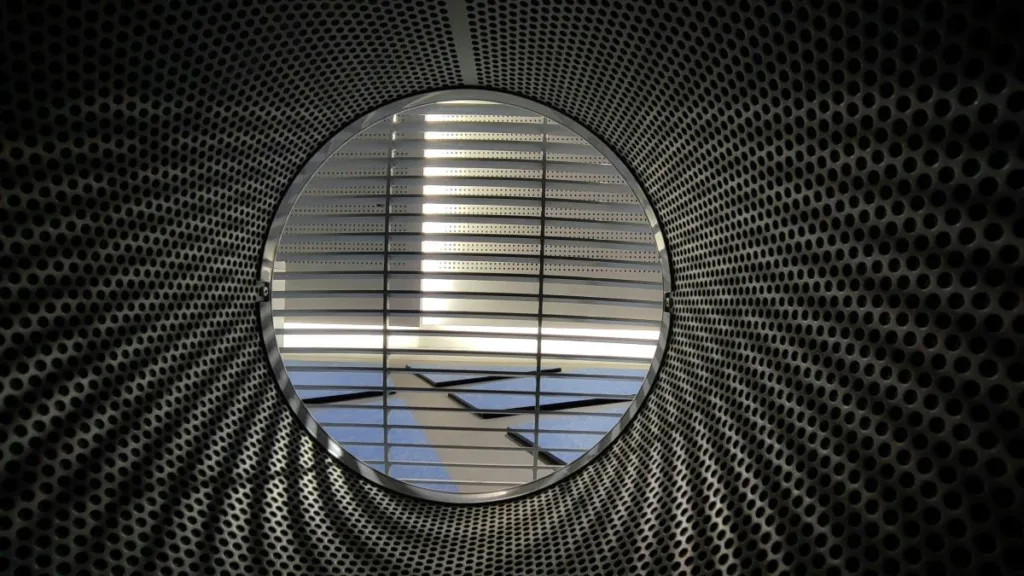 Blickfeld in einen Luftreiniger von Innen nach Außen