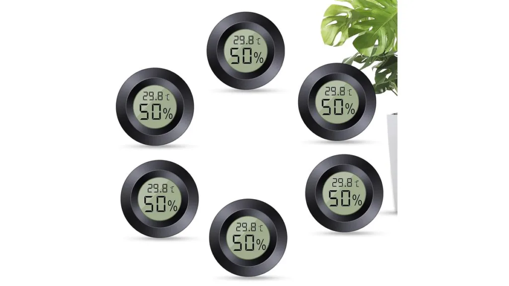 6 schwarze Mini Hygrometer von Dictien