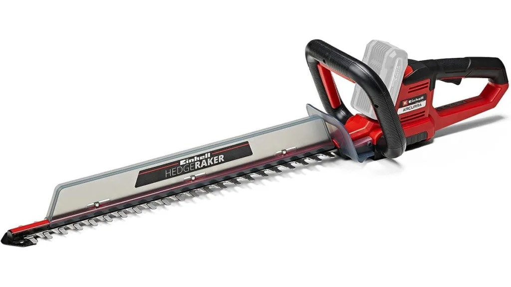 die rote Einhell ARCURRA 18/55 Akku-Heckenschere