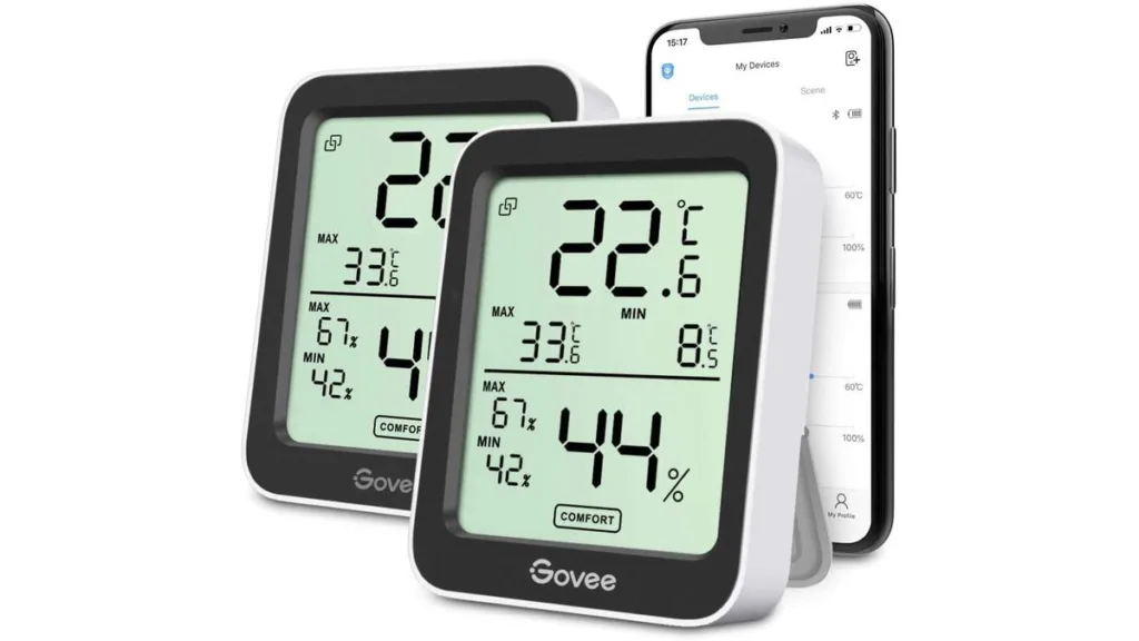 die weiß/schwarzen Govee Thermometer Hygrometer