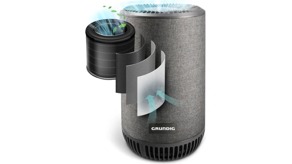 der Grundig H13 Luftreiniger in Grau