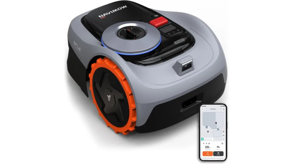 der graue Segway Navimow Mähroboter ohne Begrenzungskabel
