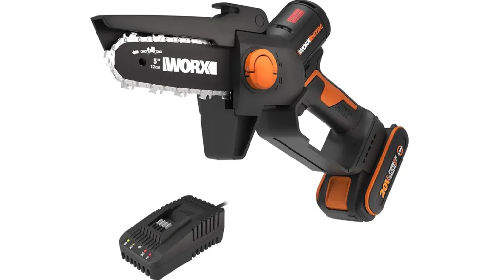 die WORX WG325E Nitro Mini-Kettensäge für kräftigere Äste