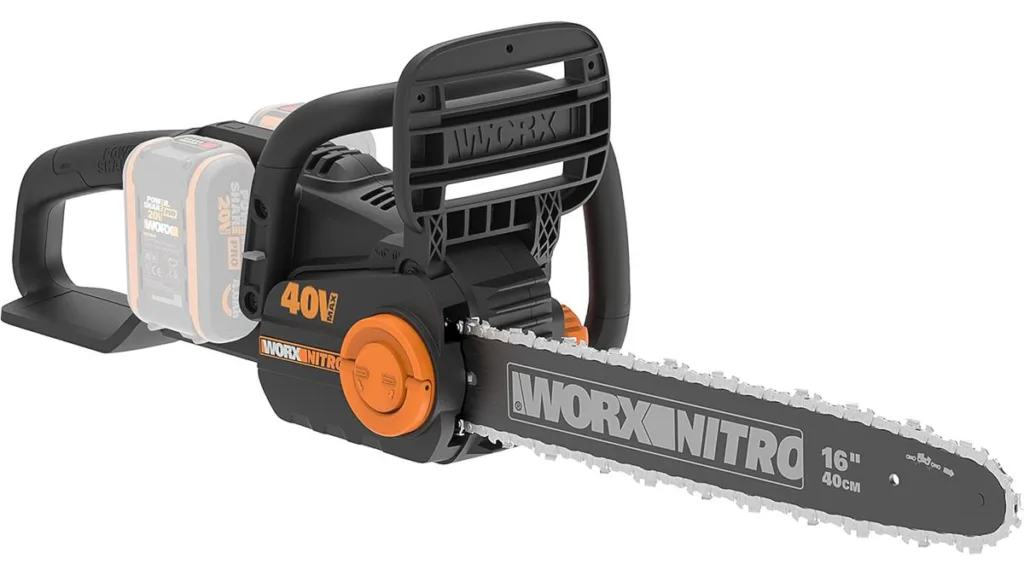die WORX WG385E.9 NITRO 40V Kettensäge mit Akku