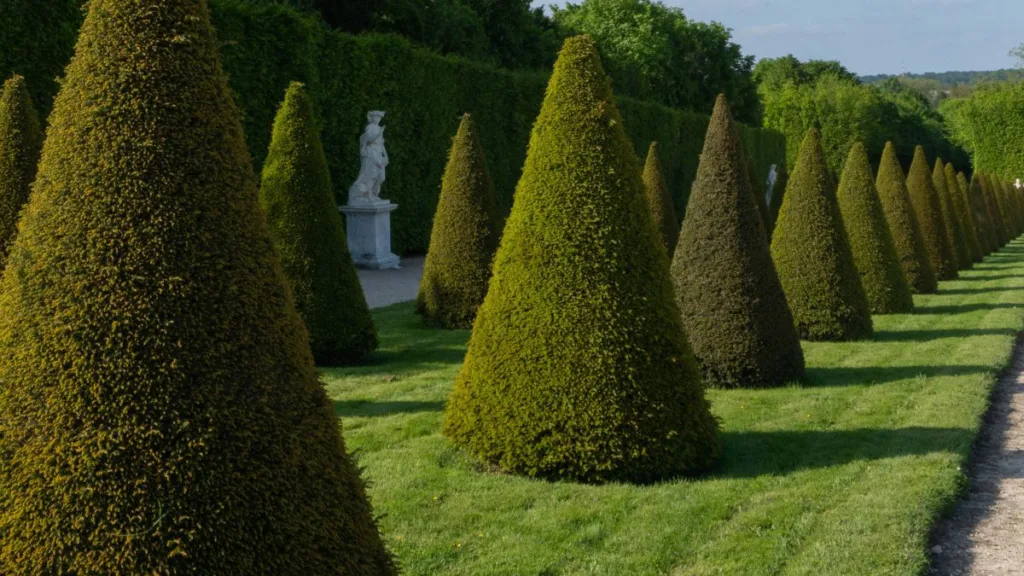 eine Hecke bestehend aus vielen Kegeln