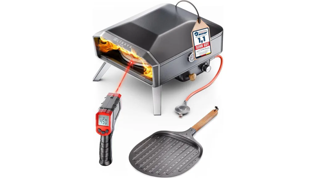 der LIKAYA NeroSpin Gas-Pizzaofen mit 12-Zoll und 6,2 kW
