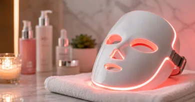 LED-Masken fürs Gesicht: 6 Lichtmasken zwischen Beauty-Trend und echter Hautpflege eine LED-Gesichtsmaske liegt auf einem Schminktisch