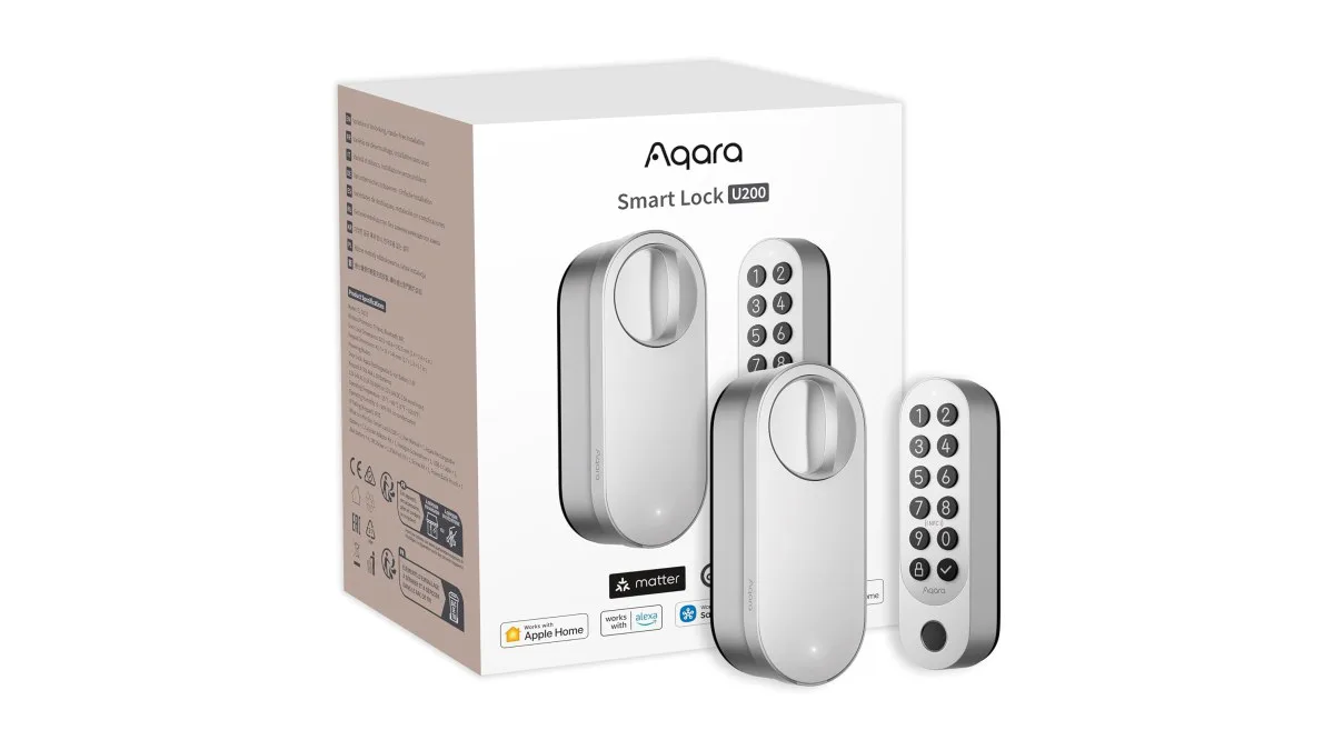 Aqara U200 Smart Lock mit Fingerabdruck, silber, für Matter-Integration