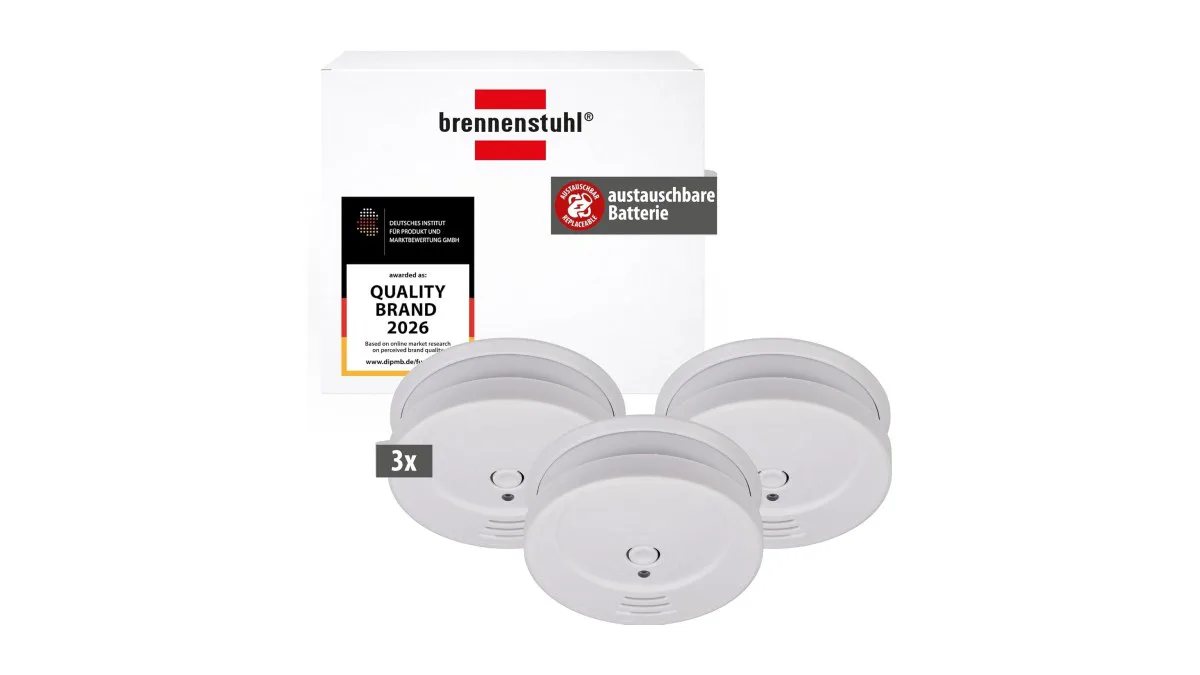 Brennenstuhl RM C 9010 Rauchmelder Set, 3 Stück, austauschbare Batterie