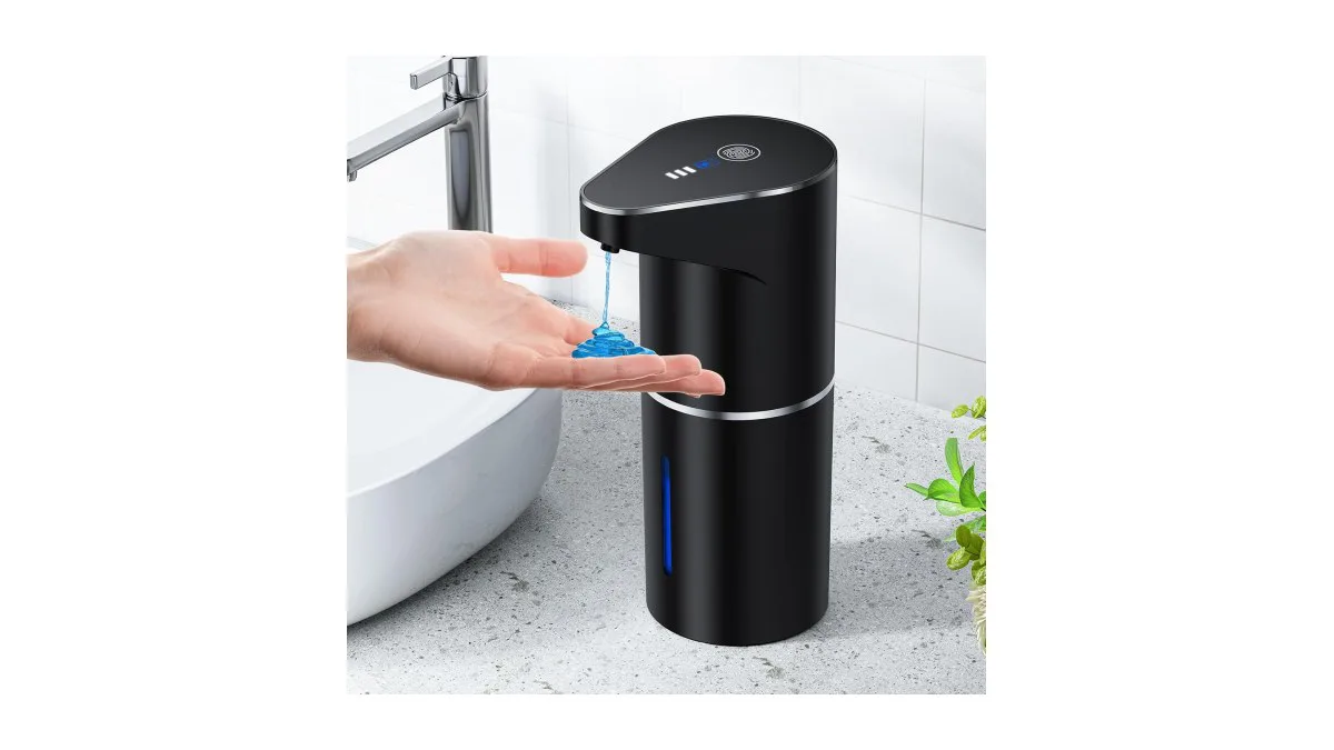 Fantictas automatischer Seifenspender 350 ml schwarz, drei Dosierstufen