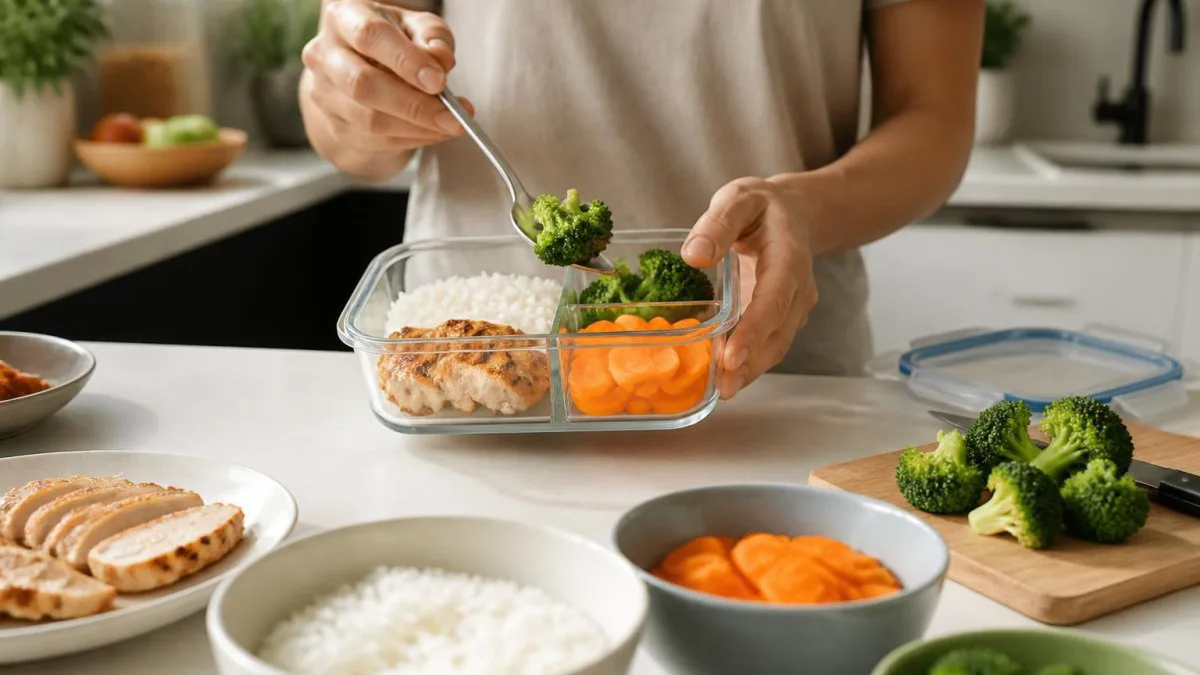 meal prep box wird befuellt