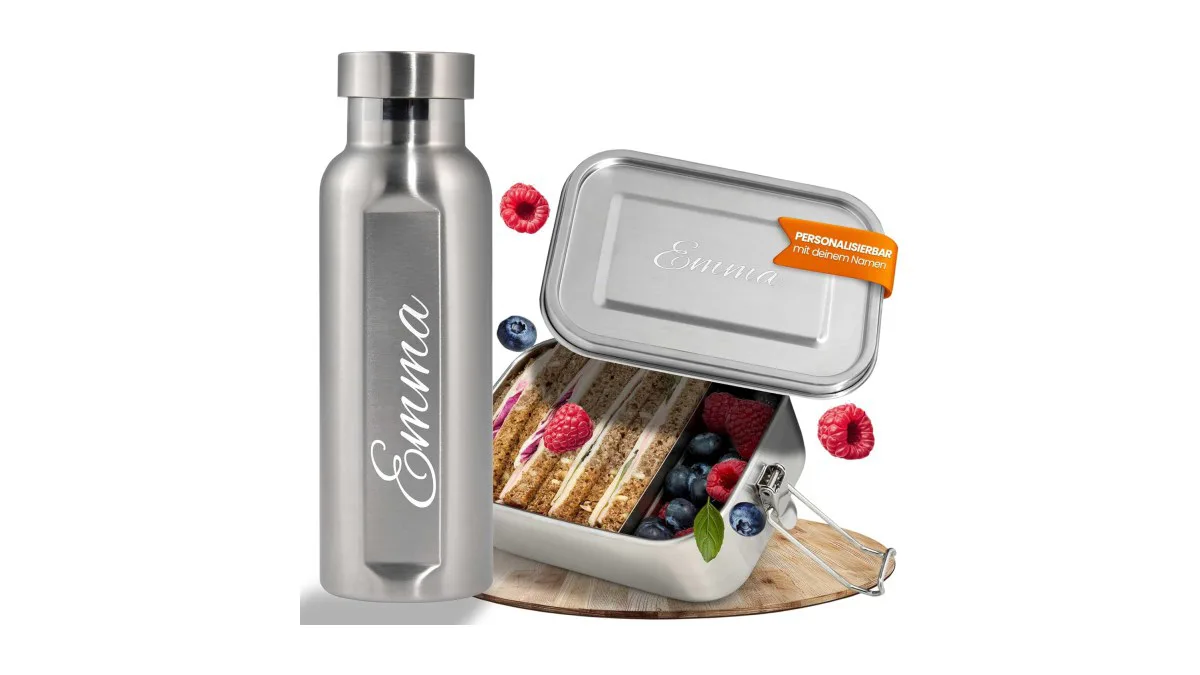 looxis lunchbox und trinkflasche set personalisiert