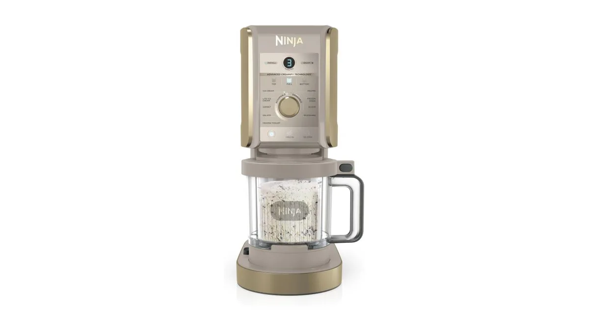 Ninja CREAMi Deluxe NC502EUSTGD, 2 Behälter, stone gold