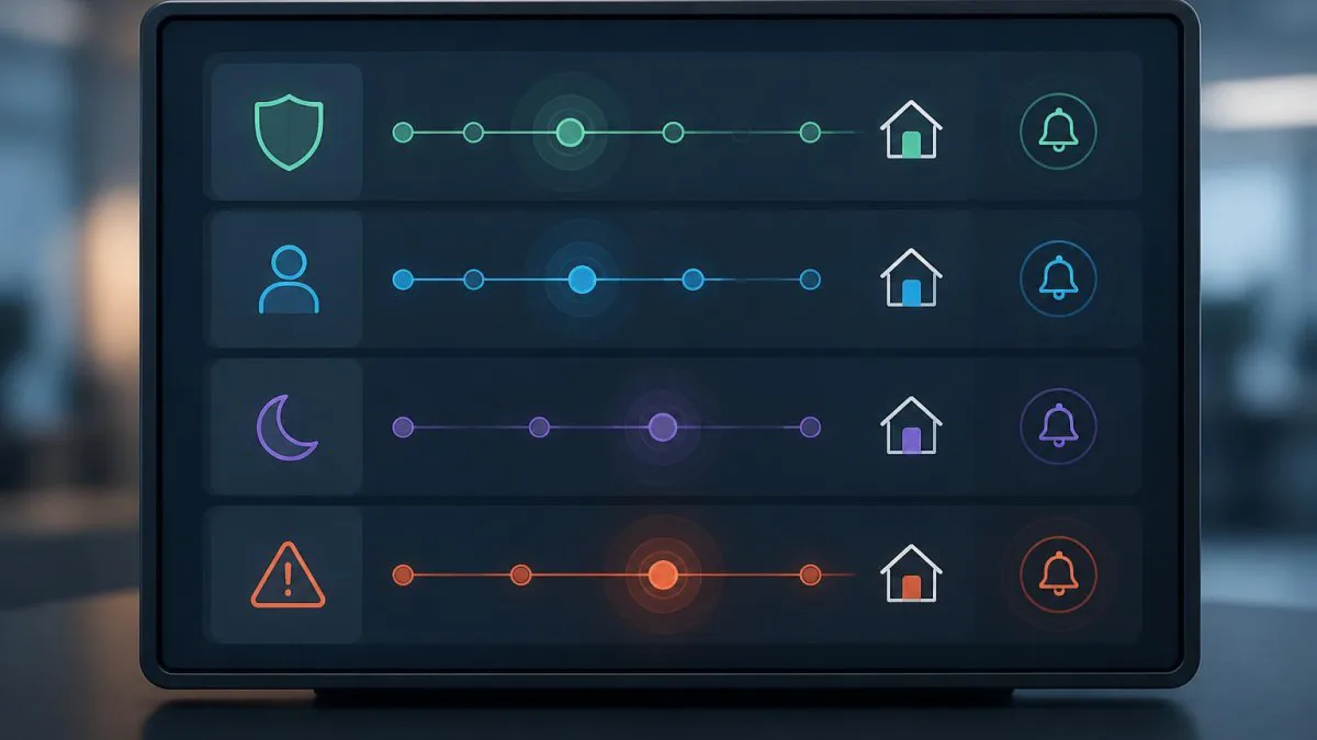 display mit mehreren alarmprofilen schematisch