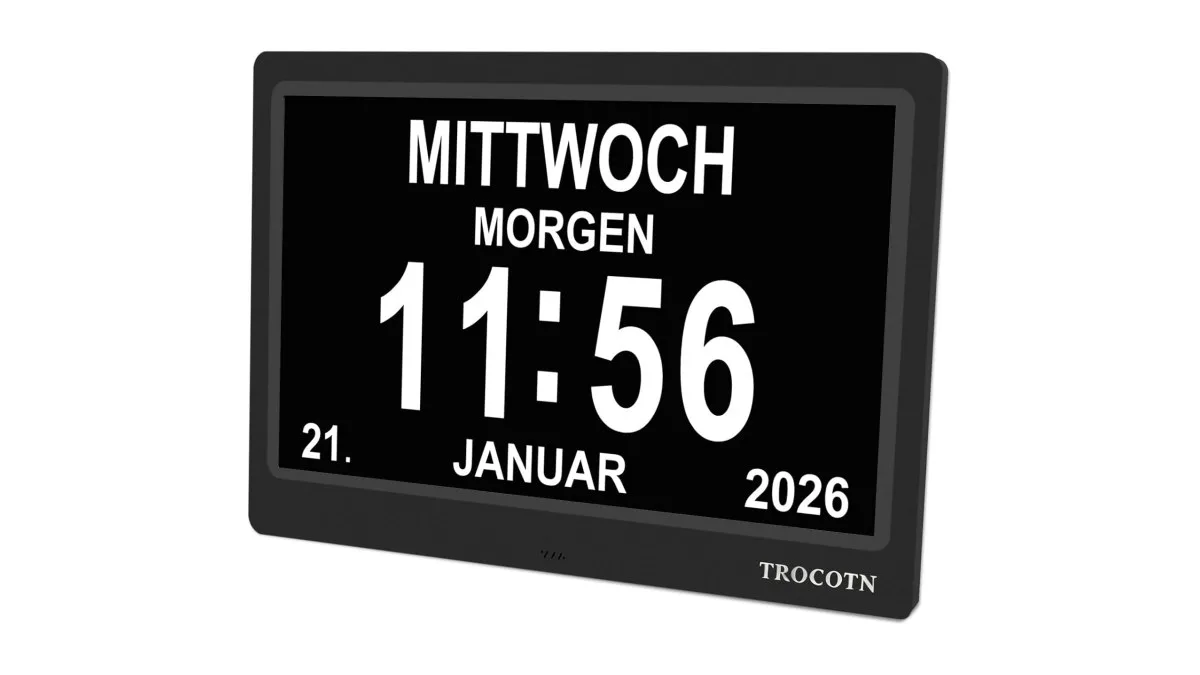 TROCOTN Tagesuhr großes Display schwarz
