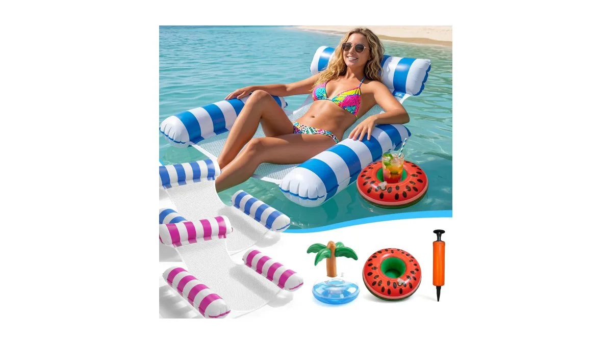 Cadoal 4-in-1 Wasserhängematte 2er Set mit Luftpumpe