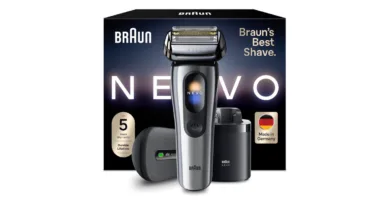 Braun NEVO Rasierer in Silber mit AeroTouch‑Scherelement und ergonomischem Griff