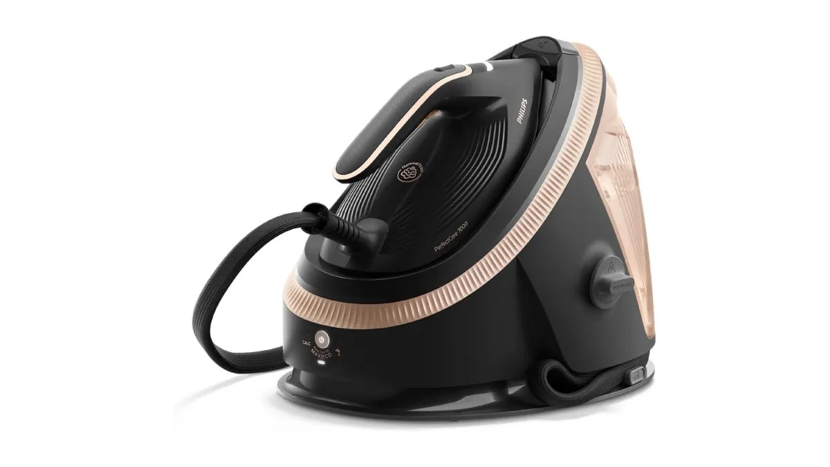 Philips PerfectCare 7000 Dampfbügelstation, schwarz, SteamGlide Sohle