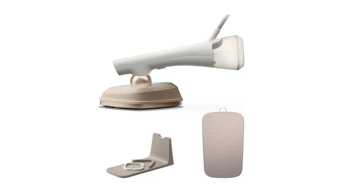 Philips OneTurn 2‑in‑1 Bügeleisen und Steamer, weiß, drehbarer Kopf