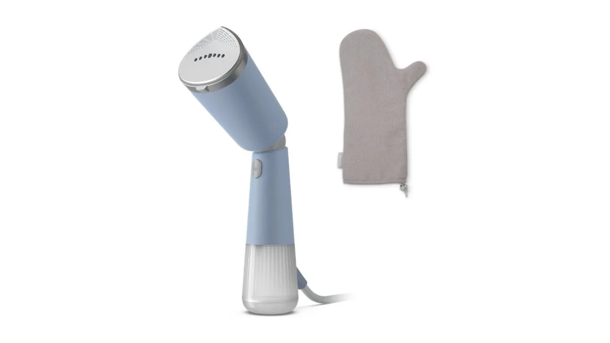Philips Steamer 5000 Serie in Blau, handlicher Dampfglätter mit Metallplatte
