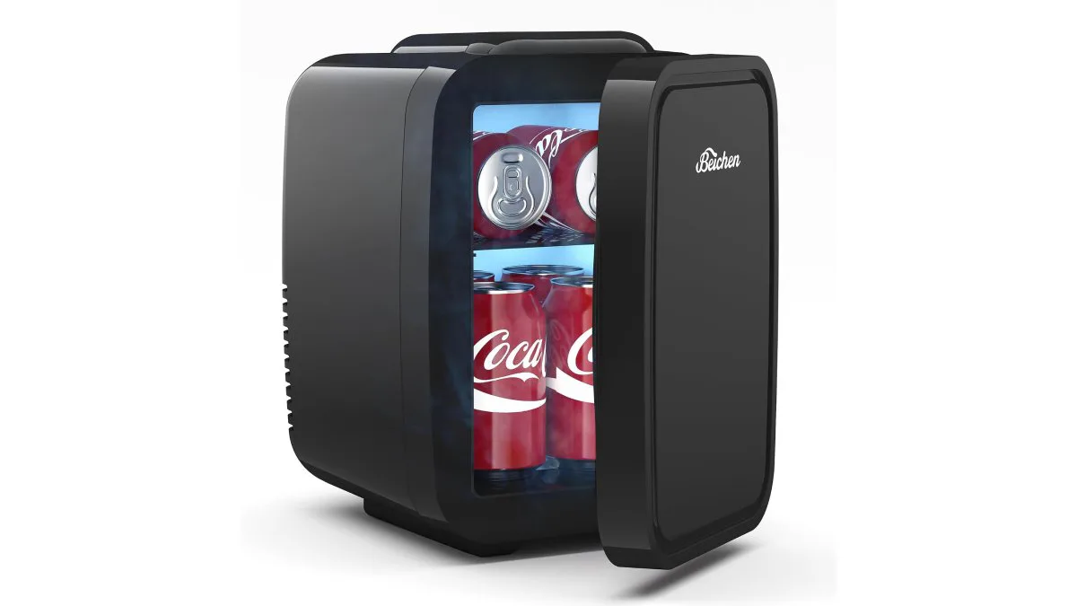 BEICHEN Mini‑Kühlschrank 4 Liter, kompakte Bauform, weiße Front