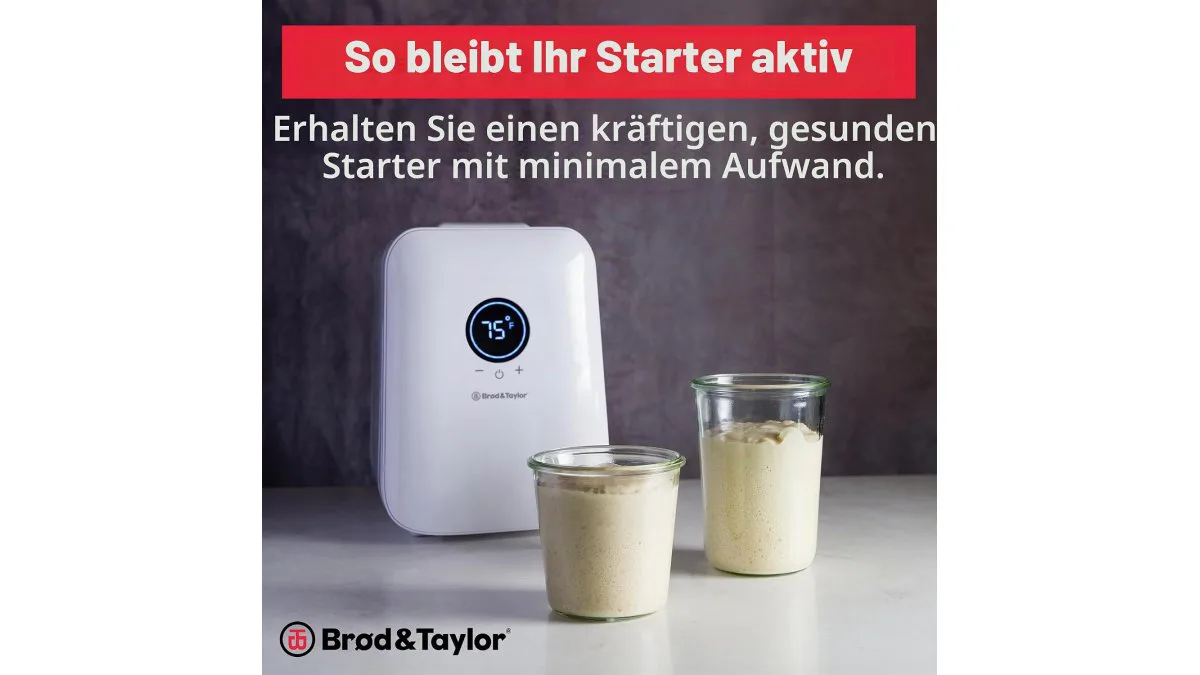 Brod & Taylor Klimaschrank Sourdough Home, kompaktes Innenfach mit Startergläsern – weitere Produktansicht 2